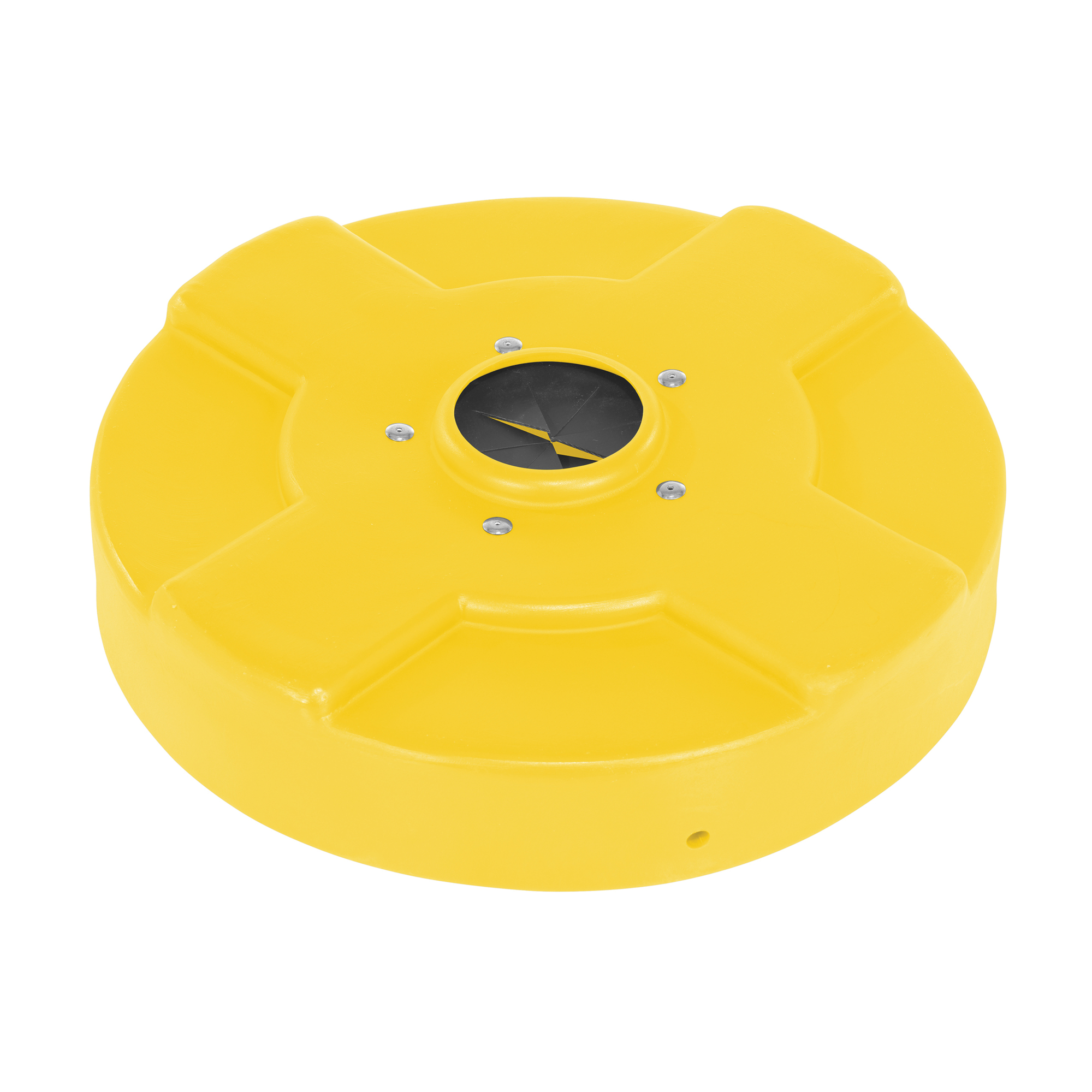 Vestil Low-Density Polyethylene Drum Recycling Lid with Flaps 30 Gallon Yellow